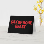 Carte de voeux de bête saxophone (Fleur jaune)