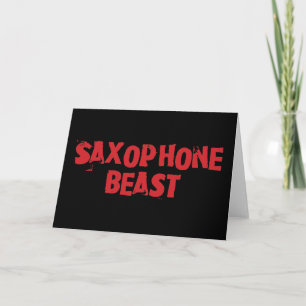 Carte de voeux de bête saxophone