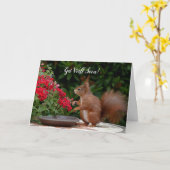 Carte de voeux de bien-être personnalisé Écureuil (Fleur jaune)