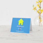 Carte de vœux de bienvenue dans le quartier (Fleur jaune)