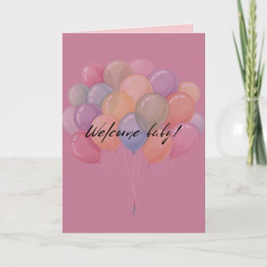 Carte de vœux de bienvenue pour bébé  (Devant)