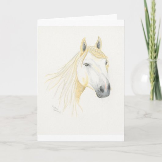 Carte de voeux de blanc d'amour de cheval (Devant)
