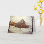 Carte de voeux de blanc de cabine d'hiver (Fleur jaune)