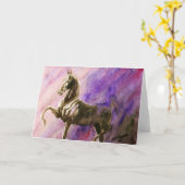 Carte de voeux de blanc de cheval de Saddlebred (Fleur jaune)