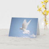 Carte de voeux de blanc de colombe de blanc (Fleur jaune)