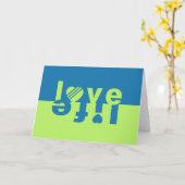 Carte de voeux de blanc de la VIE d'AMOUR (Fleur jaune)