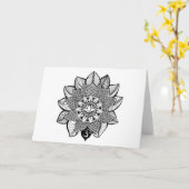 Carte de voeux de blanc de mandala de fleur de (Fleur jaune)