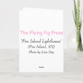 Carte de voeux de blanc "de phare d'île du feu" (Dos)