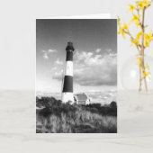 Carte de voeux de blanc "de phare d'île du feu" (Fleur jaune)