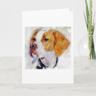 Carte de voeux de blanc de portrait de chien de be
