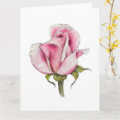 Carte de voeux de blanc de rose d'aquarelle (Fleur jaune)