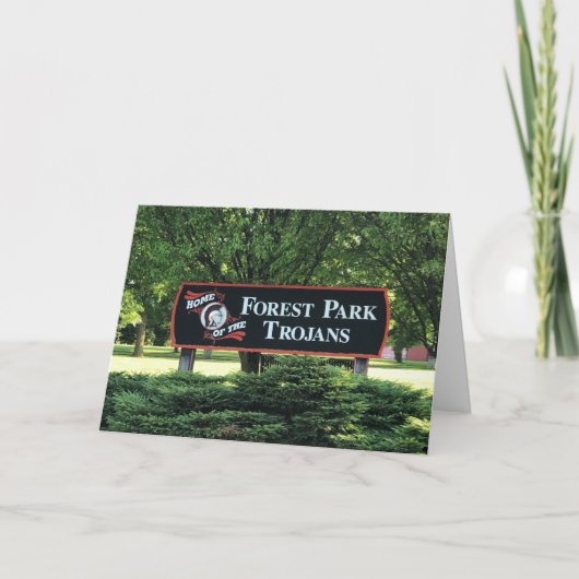 Carte de voeux de blanc d'école de Forest Park (Devant)