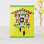 Carte de voeux de blanc d'horloge de coucou (Fleur jaune)