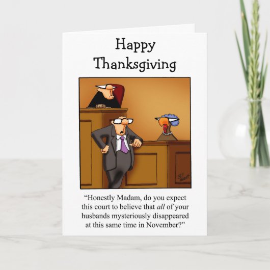 Carte de voeux de Bon thanksgiving amusant (Devant)