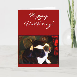 Carte de voeux de Boston Terrier de joyeux