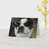 Carte de voeux de Boston Terrier de joyeux (Fleur jaune)