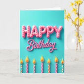 Carte de vœux de bougie d'anniversaire (Fleur jaune)