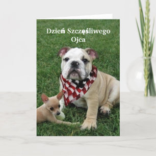 Carte de voeux de bouledogue de Dzień Szczęśliwego