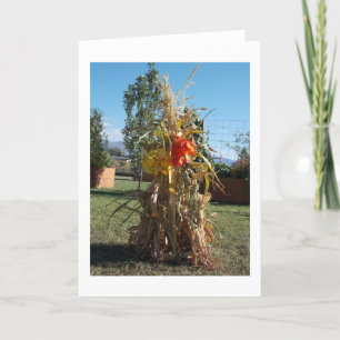 Carte de vœux de bouquet de tiges de maïs dans le