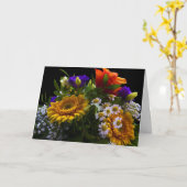 Carte de voeux de Bouquet Floral Merci (Fleur jaune)