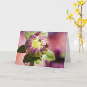 Carte de voeux de bourgeon de dahlia (Fleur jaune)