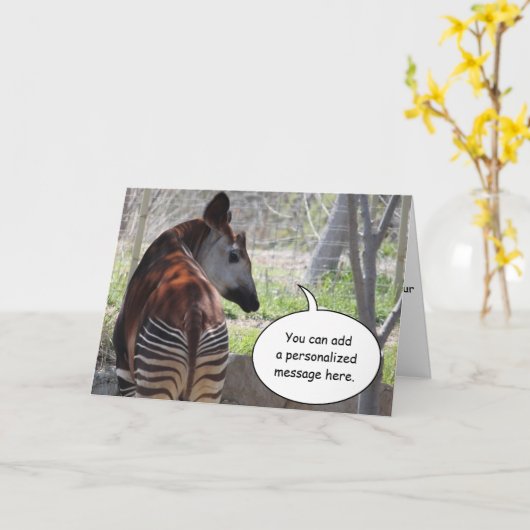 Carte de voeux de bout d'okapi (Fleur jaune)