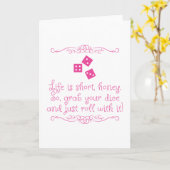 Carte de voeux de Bunco - la vie est courte, miel (Fleur jaune)