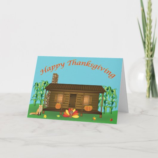 Carte de voeux de cabine de thanksgiving (Devant)