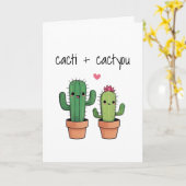 Carte de voeux de Cactus amusant (Fleur jaune)