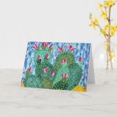 Carte de voeux de cactus de Beavertail (Fleur jaune)