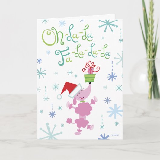 Carte de voeux de caniche de Noël (Devant)