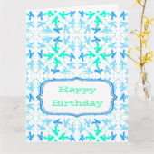 Carte de voeux de caniche motif (Fleur jaune)