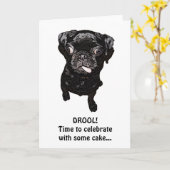 Carte de voeux de carlin (Fleur jaune)