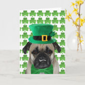 Carte de voeux de carlin du jour de St Patrick (Fleur jaune)