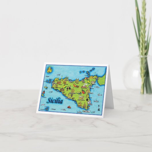 Carte de voeux de carte de Sicilia (Devant)