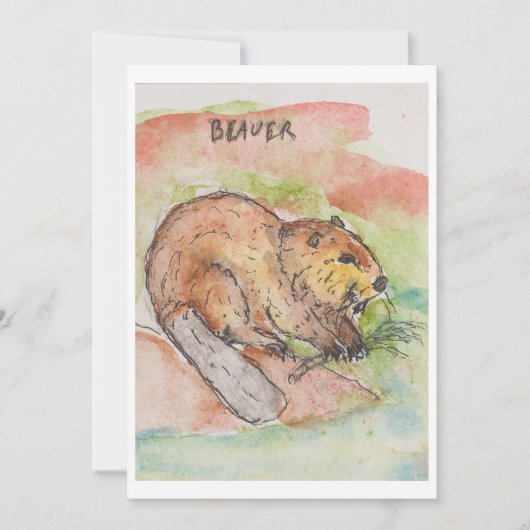 Carte de vœux de castor (Devant)