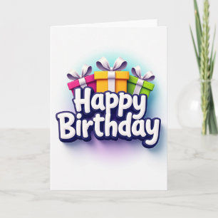 Carte de voeux de célébration de cadeaux 3D