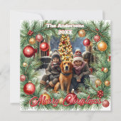 Carte de vœux de cercle de Noël pour photo de fami (Devant)