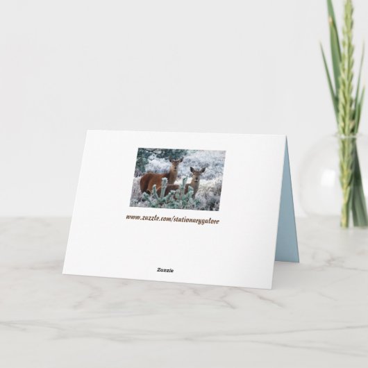 carte de voeux de cerf curiosité (Dos)