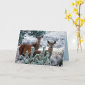 carte de voeux de cerf curiosité (Fleur jaune)