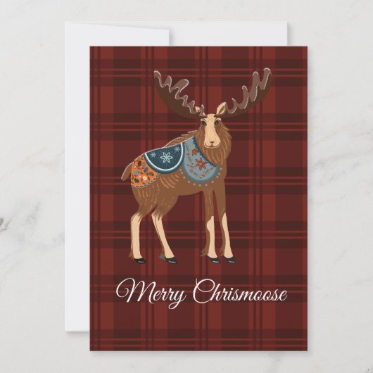 Carte de vœux de cerf de Noël (Devant)