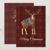 Carte de vœux de cerf de Noël (Devant / Derrière)