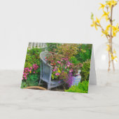 Carte de voeux de chaise de jardin (Fleur jaune)