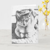 Carte de voeux de chat (Fleur jaune)