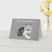 Carte de voeux de chat (Fleur jaune)