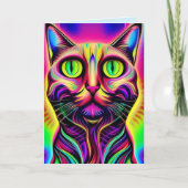 carte de voeux de chat curieux (Devant)