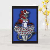 Carte de voeux de chat d'arts de beaux (Fleur jaune)