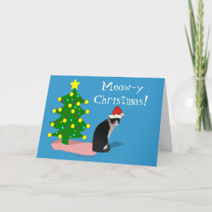 Carte de voeux de chat de Noël de Meowy