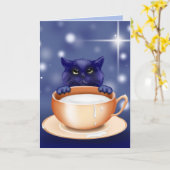 carte de vœux de chat de partage (Fleur jaune)