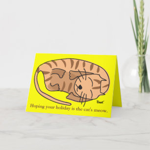 Carte de voeux de chat de sommeil